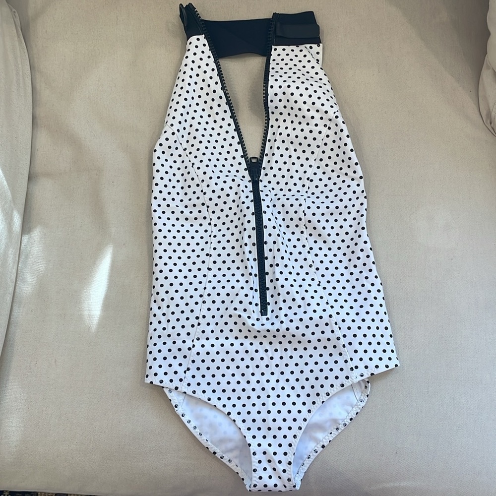 Lisa Marie Fernandez Polka Dot Bonded Maillot Size S (4)